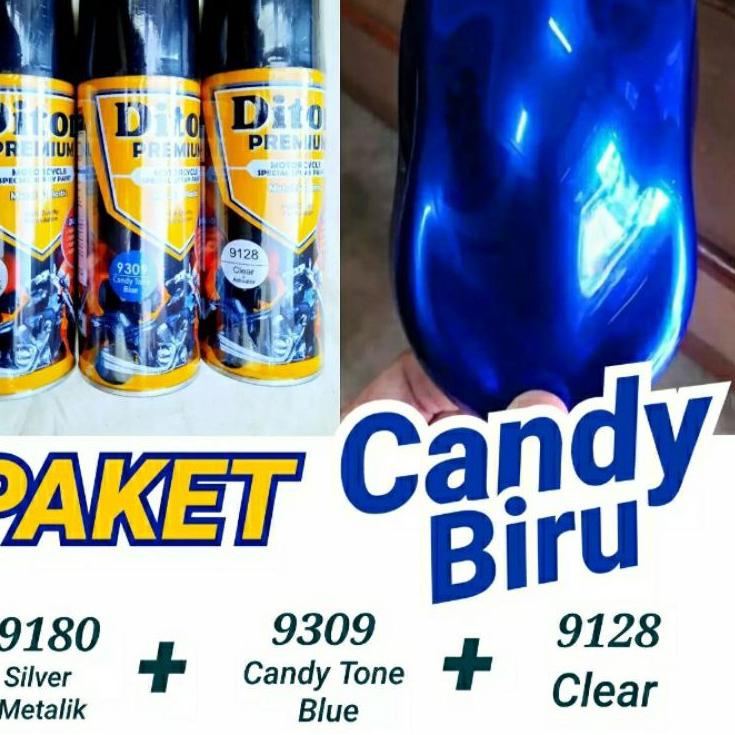 Banyak Dipakai.. PAKET Pilok Pilox DITON Premium Silver Metalik + Candy Tone Blue Biru + Clear Anti 