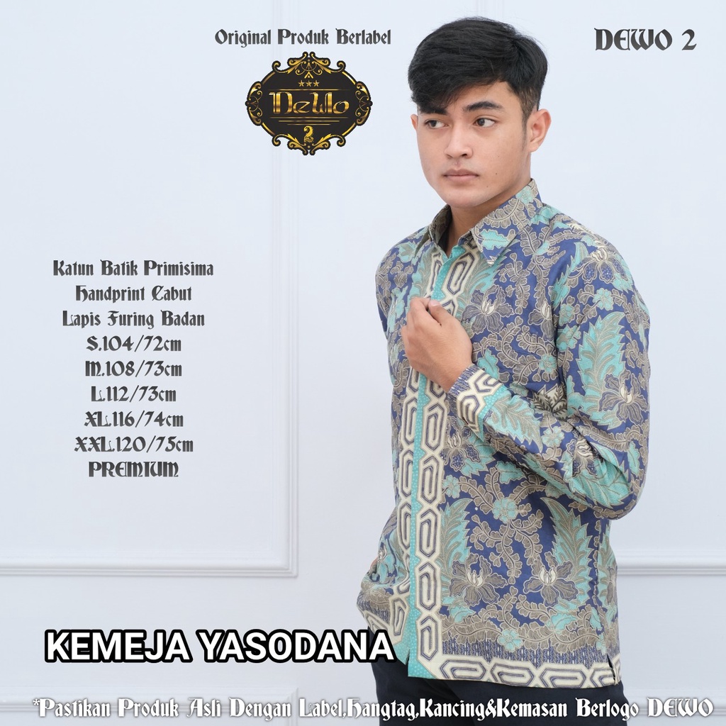 Kemeja Batik Solo  by Butik Batik Solo bahan katun kode KEMEJA BATIK LENGAN PANJANG YASODANA