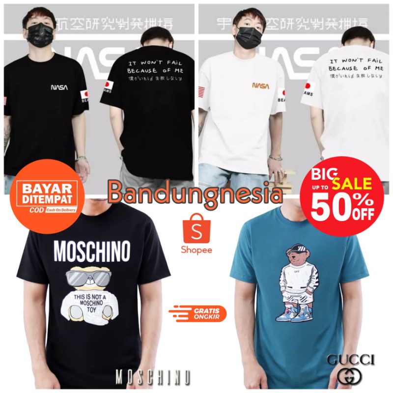 BAJU KAOS PRIA NASA PUTIH HNM L XL