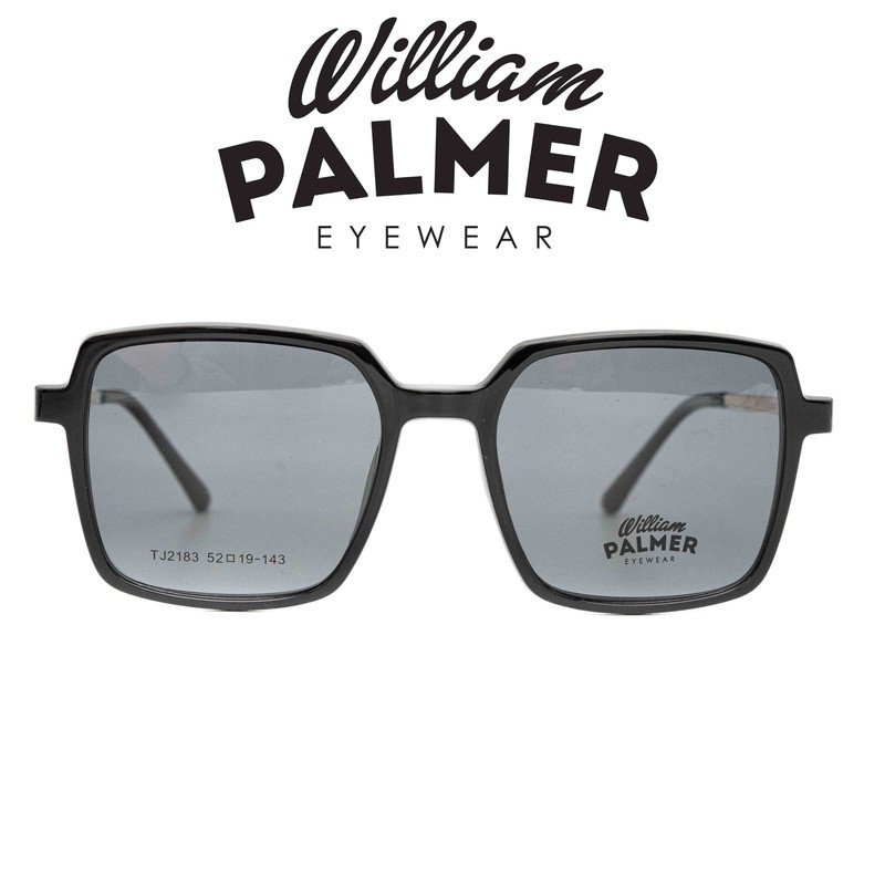 William Palmer Kacamata Pria Wanita Clip On 2183 C3 Black Gold