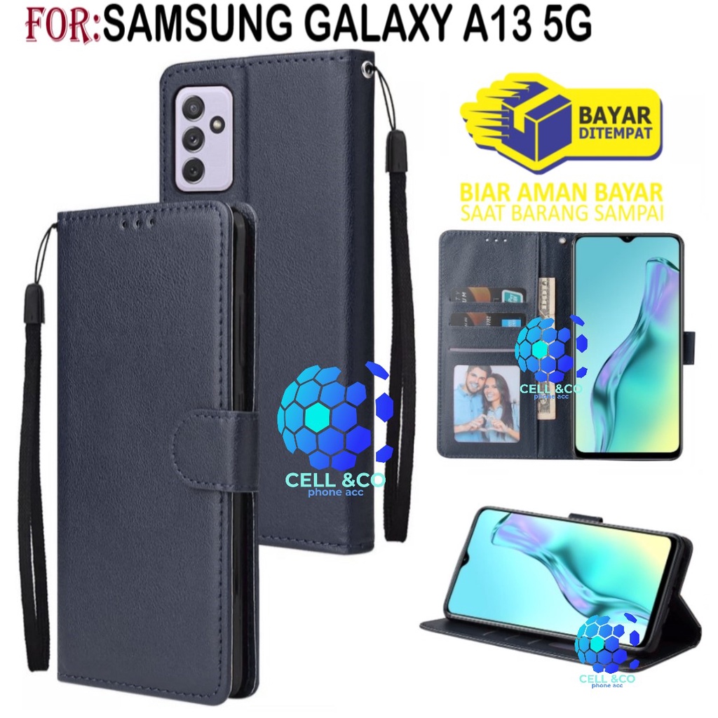 NEW SAMSUNG GALAXY A13 5G 2022 CASE FLIP LEATHER WALLET PREMIUM FLIP CASE BUKA TUTUP KESING HP CASING FLIP CASE WALLET SAMSUNG A13 5G TERBARU