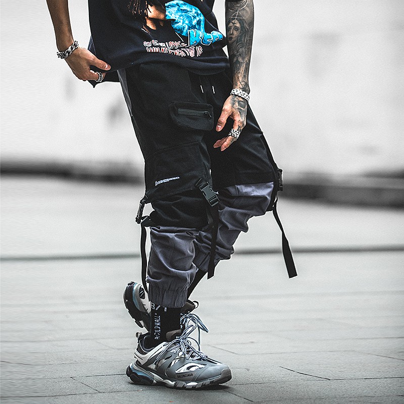 Joggers hip hop pria  korea  streetwear techwear kasual 