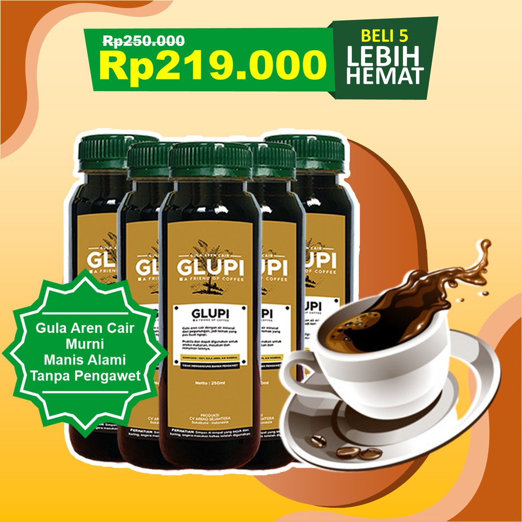 

[Paket 5 Botol Glupi] Brown Sugar Cair Gula Aren Organik Untuk Kopi