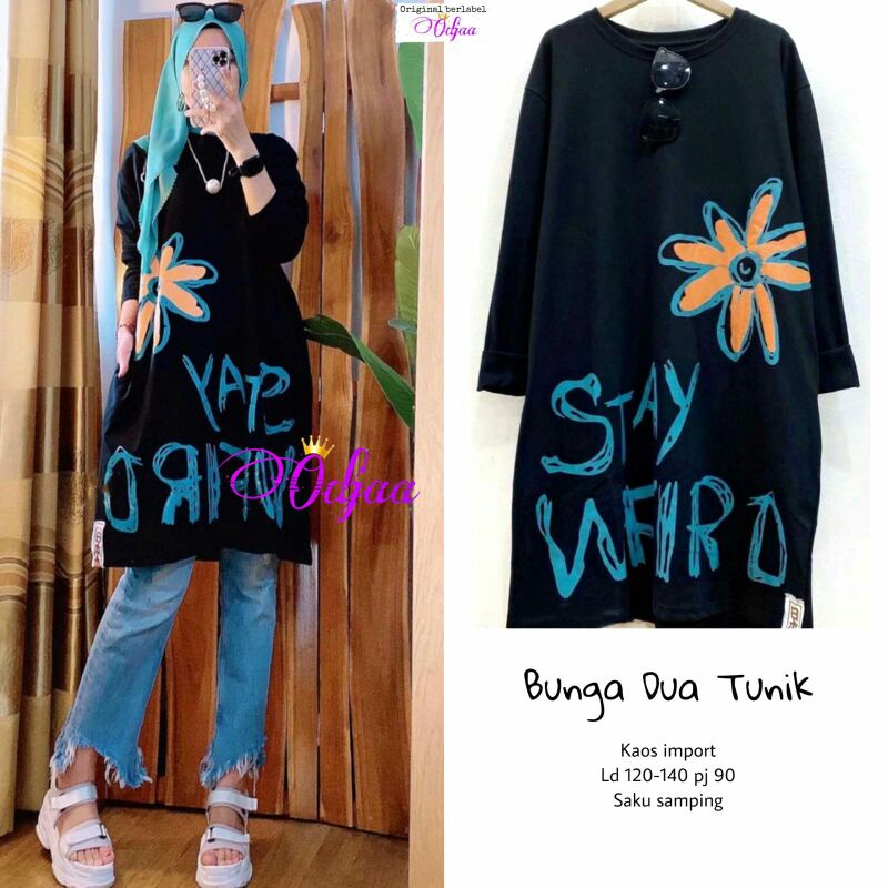 BUNGA DUA TUNIK BY ODJAA//KAOS IMPORT LD 120-140 PJ 90
