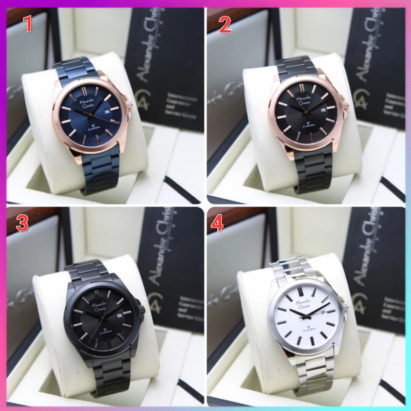 ORIGINAL GARANSI RESMI 1 TAHUN JAM TANGAN PRIA ALEXANDRE CHRISTIE ANALOG RANTAI STAINLESS STEEL ARLO
