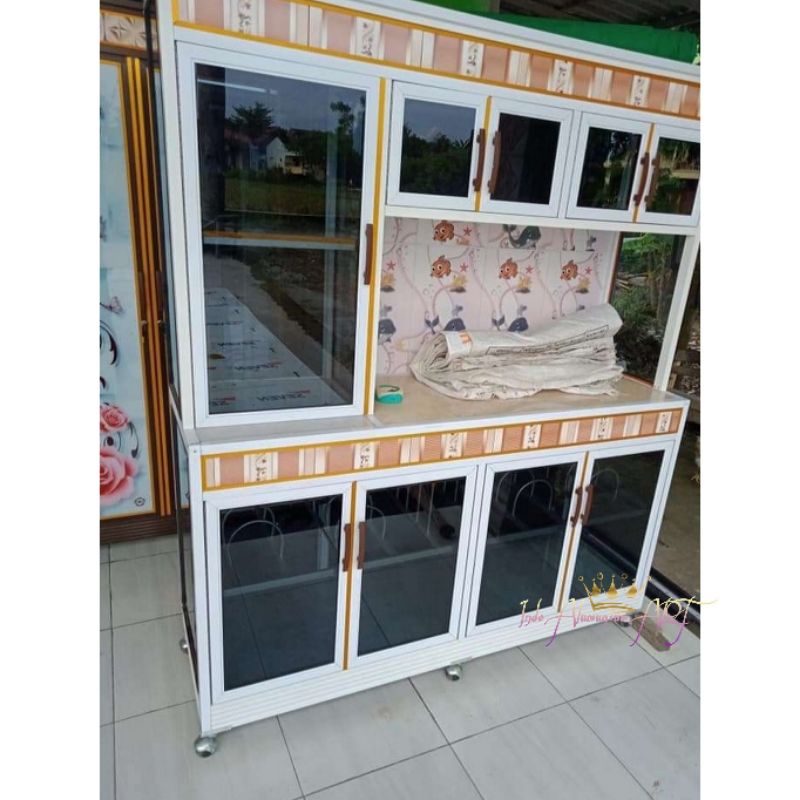 Rak Piring / Lemari Dapur  Serbaguna Besar Bahan Alumunium