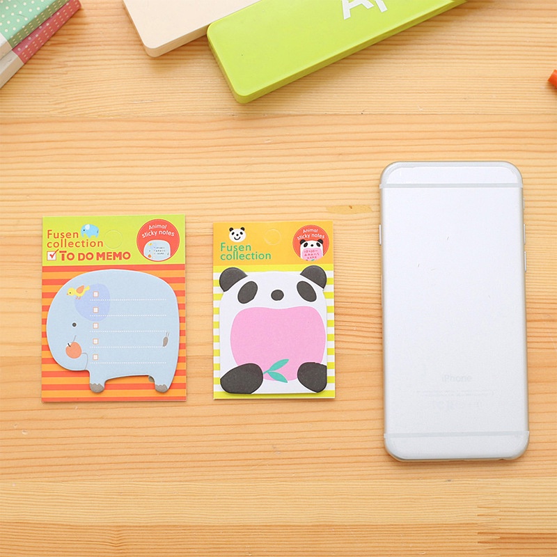 Sticky Note / Memo Pad Motif Kartun Hewan Untuk Stationery Sekolah / Kantor