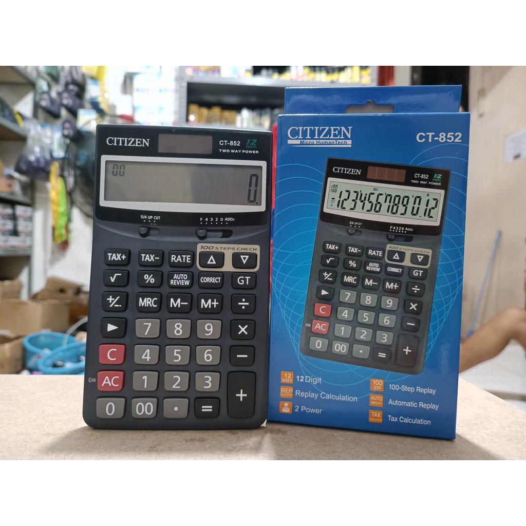 Kalkulator CITIZEN CT852 12 digit calculator CT-852 kasir alat hitung menghitung