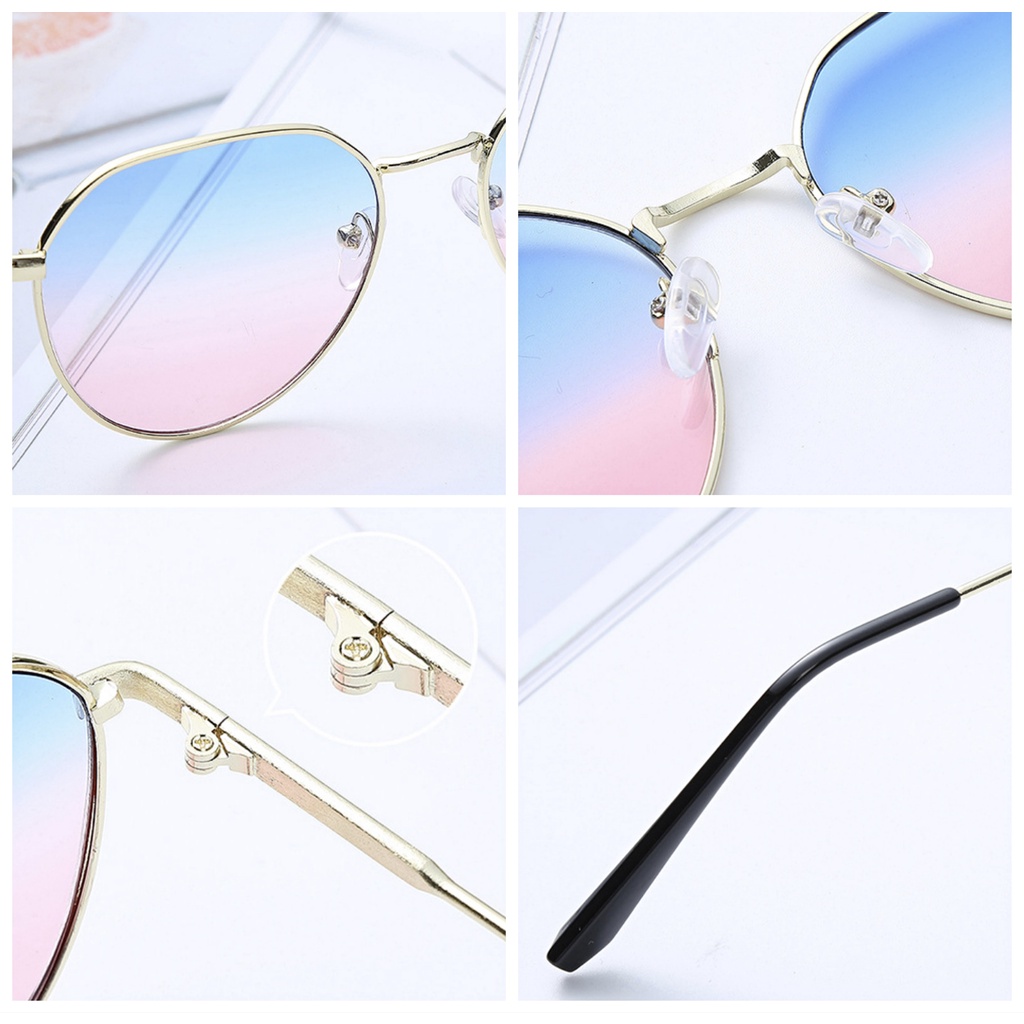 [COD] Frame&amp;Lensa Kacamata Wanita Dan Pria Gradasi Warna Gaya Korea Aksesoris Fashion Import