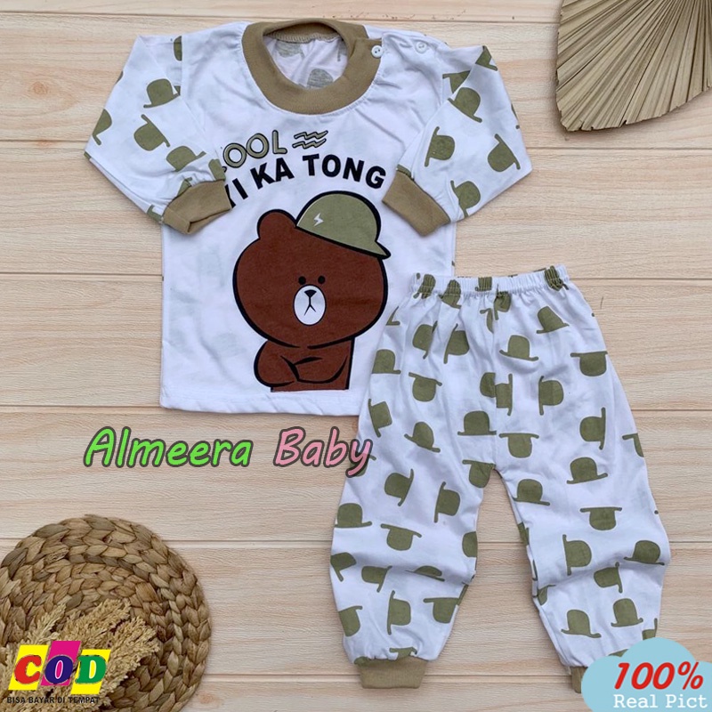 Setelan Baju Bayi Lengan Panjang Laki Perempuan Usia 3-12 Bulan Almeera Baby and Kids