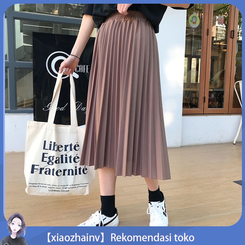 【xiaozhainv】Rok lipit pinggang longgar elastis Korea retro