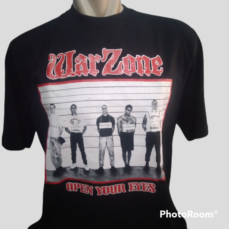 Kaos band Warzone - Ooen Your Eyes / Tshirt band / Kaos band / Kaos Musik / Tag Stitch Supply