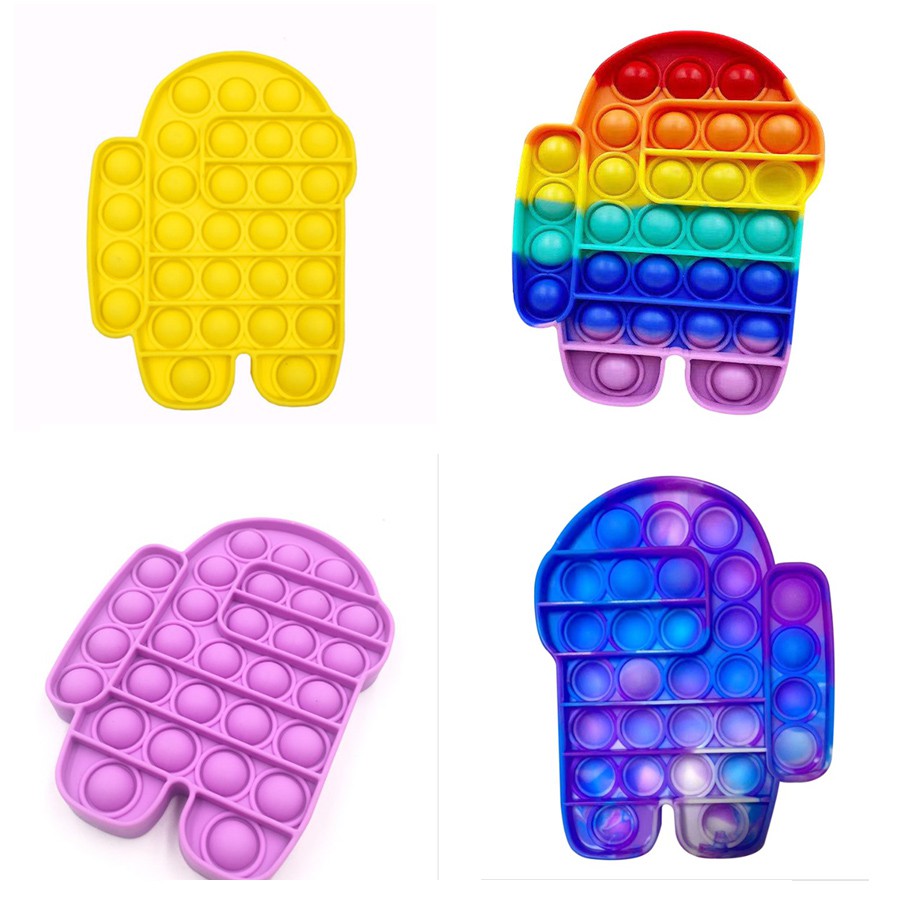 【Ready Stock】Color Push Bubble Gadgets Sensory Toys New Rainbow Titok popit mainan AMONG US Pop It Especially To Relieve Pressure Silicone Pressure Relief Toys Squeezes Feeling-6
