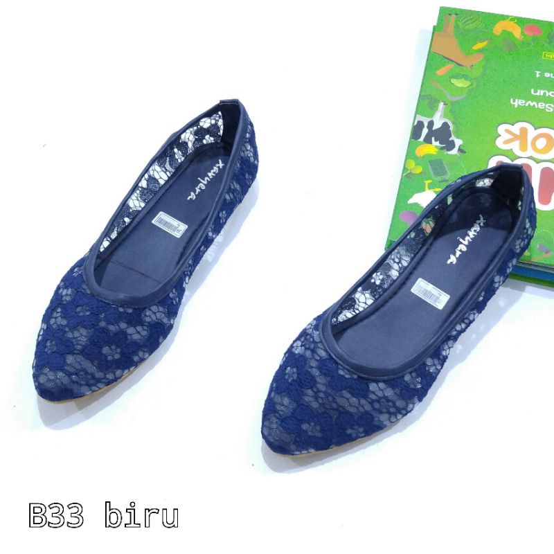 Borneo  Sepatu Wanita Flat Flats Flatshoes brukat  B33 dan B43 B85