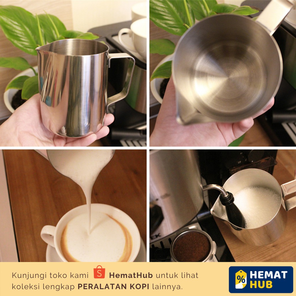 Milk Jug Coffee Latte Art 350ml Frother Pitcher Lancip Kopi Susu Espresso Stainless Steel HematHub