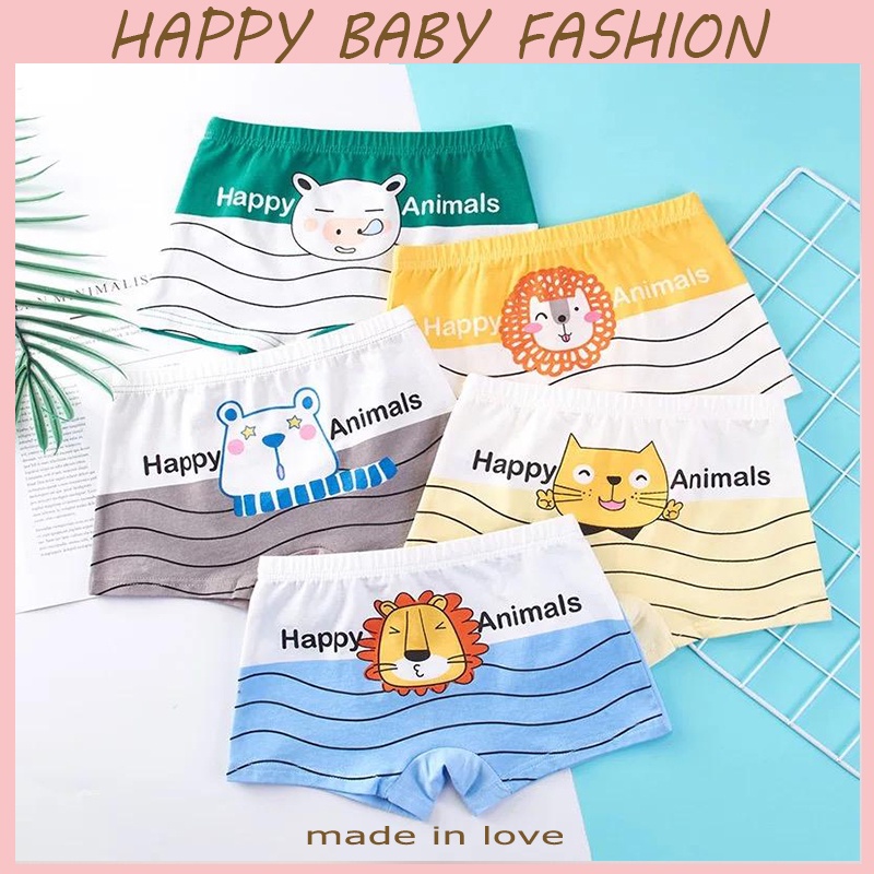 【Happy Baby】3-8 Tahun Celana Dalam Anak Laki-laki Murah Katun  CD008