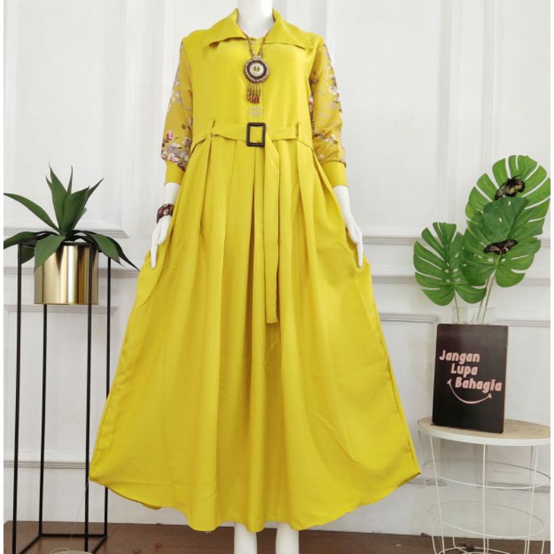 Gamis Chanel lengan bunga TERBARU BEST seller 2021