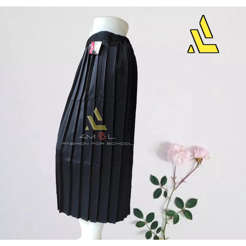 RB ROK REMPEL ANAK SD SERAGAM SEKOLAH/ROK REMPEL PANJANG/ROK REMPEL HITAM/ROK REMPEL ANAK PEREMPUAN