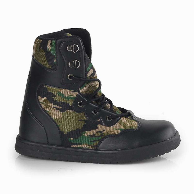 Sepatu Boots Anak Laki Laki Loreng Army Distro Hiking Casual Outdoor Original