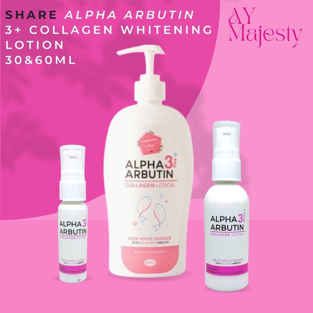 SHARE Alpha Arbutin 3 Plus Collagen Whitening Lotion , Hand Body  Lotion Pemutih Perawatan &amp; Kecantikan Perawatan Tubuh Body Cream, Body Lotion Body Butter AY Majesty