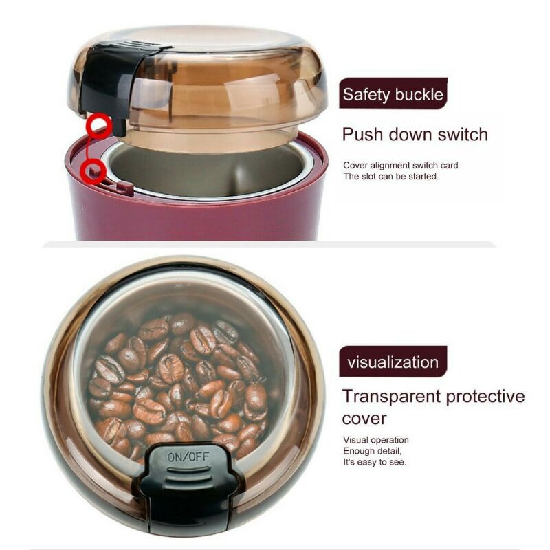 JJHome Penggiling Biji Kopi Elektrik Coffee Bean Pepper Grinder 300W - M150A - Black