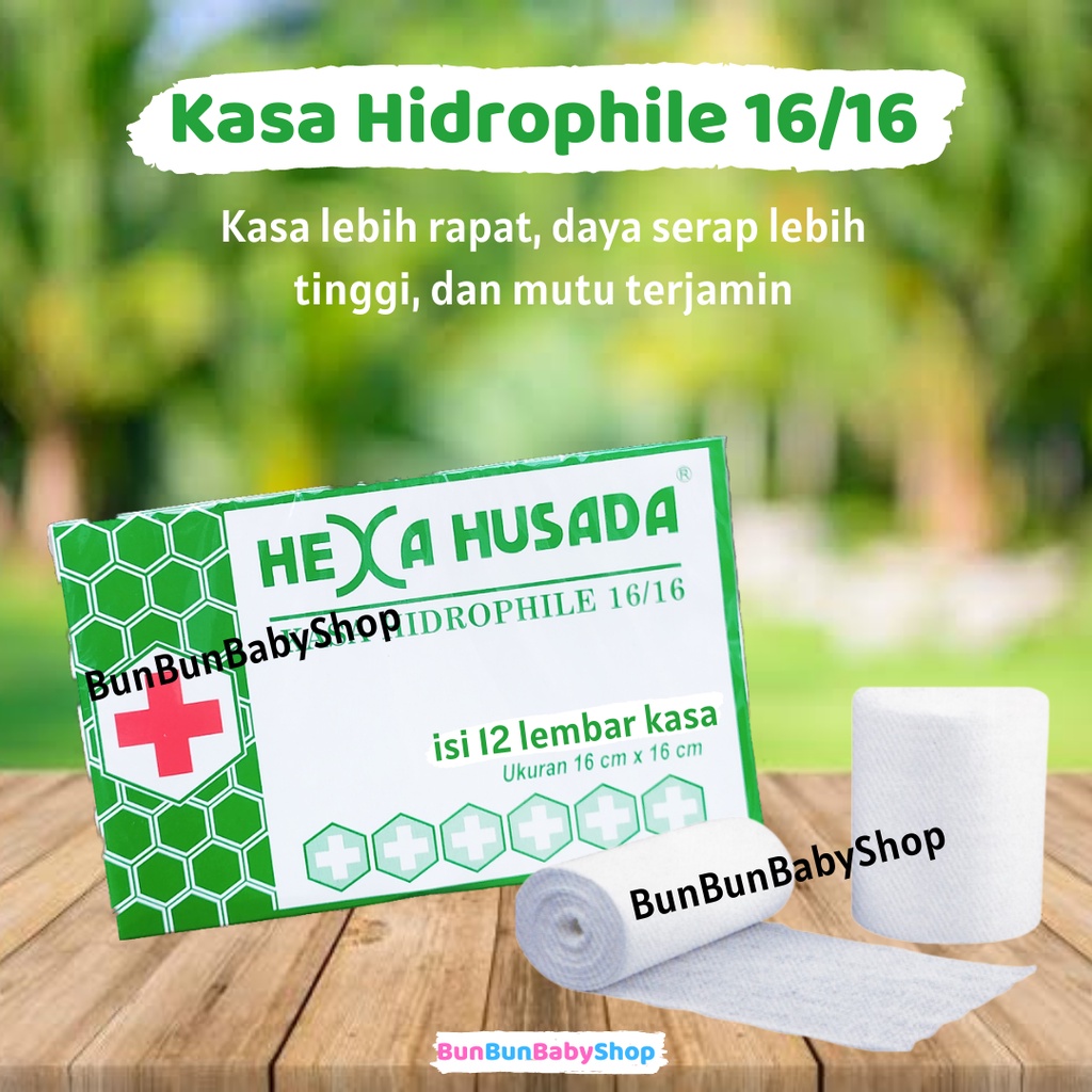 12pcs Kasa Hidrofil Hexa Husada Gulung Steril Kain Perlengkapan Kesehatan Bayi Baru Lahir Perawatan