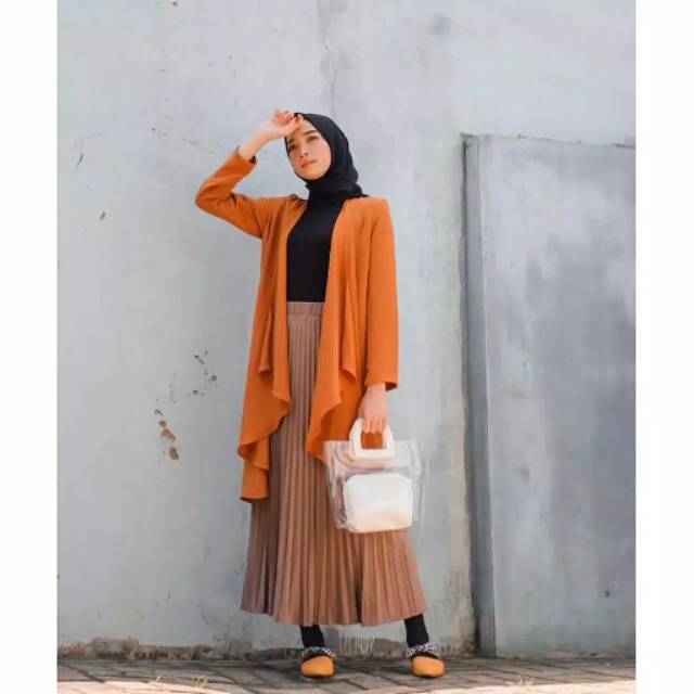 Belna Outer Long Cardi Batwing Moscrepe