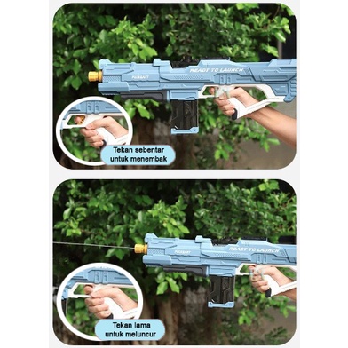LNR Shop Mainan Pistol Air 600ml Elektrik Otomatis Jarak Jauh 9 Meter untuk Anak - Anak Water Gun Anak Outdoor Pantai Kolam Renang Mainan Kapasitas Besar Tekanan Tinggi Besar