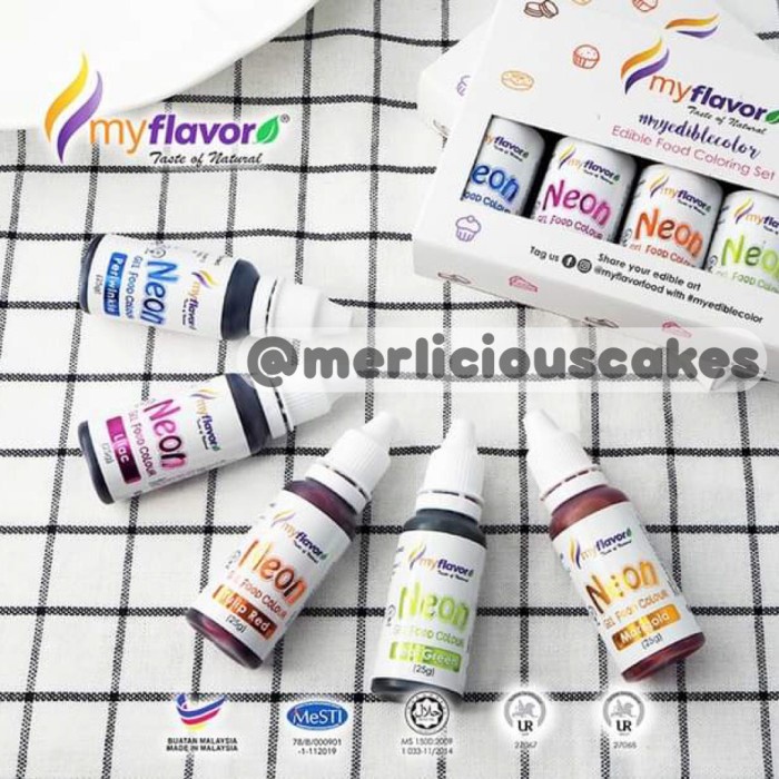 

My Flavor Neon Gel Food Color Set Food Colour Pewarna Makanan