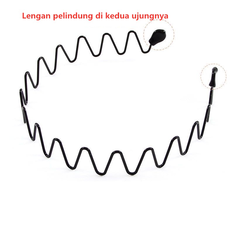 Aksesoris Rambut Pria/Wanita Olahraga Cuci Kembali Styling Ikat Rambut Gelombang Besar/Ikat Kepala-4