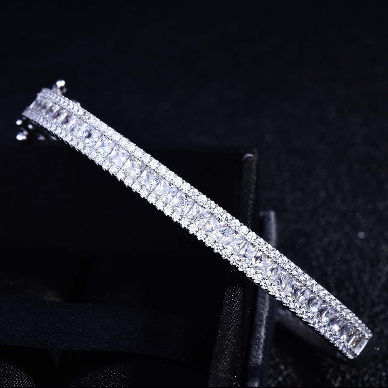 Light Luxury Color Double-Sided Inlaid High Carbon Diamond Zircon Buckle Bracelet