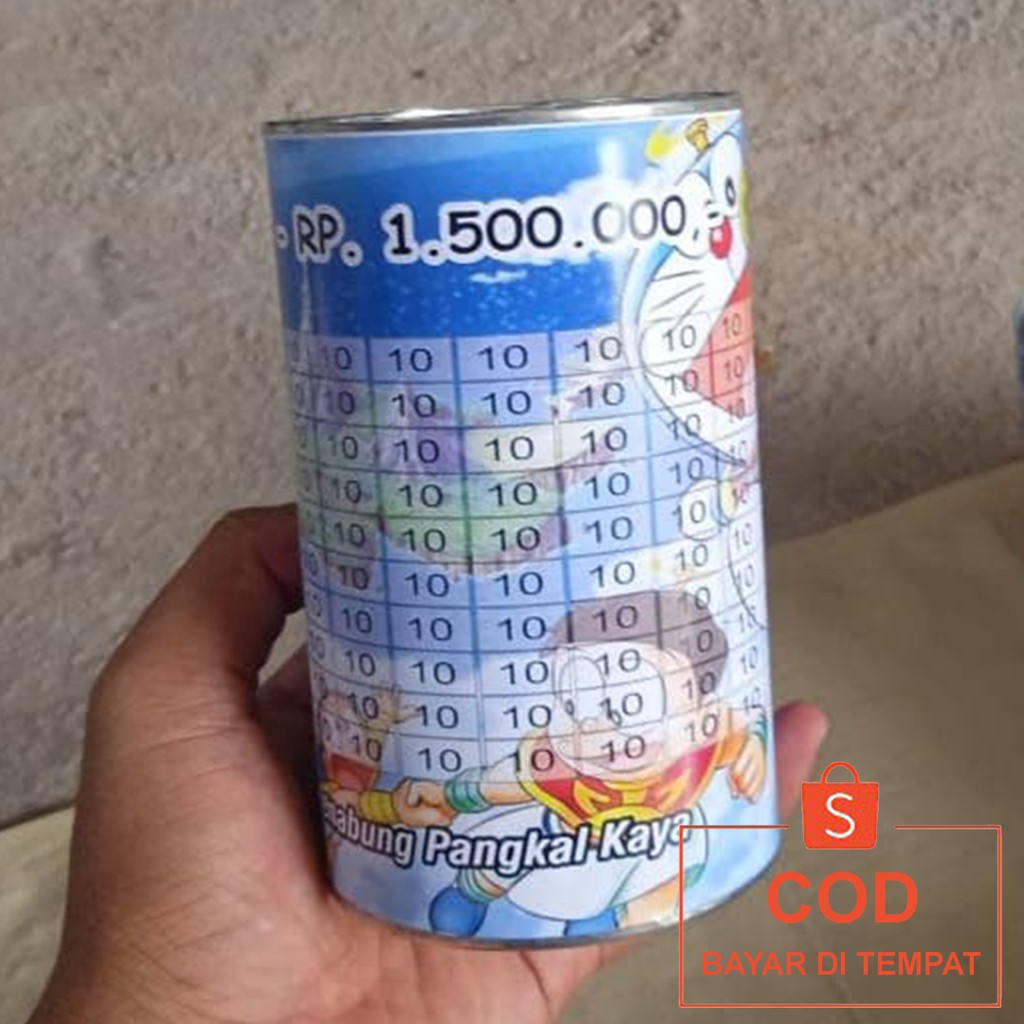 ✅COD Celengan Tabungan Challenge Tantangan Menabung Target Viral Kaleng Custom Unik Buka Tutup Murah-1,5 JUTA (10K) EMON