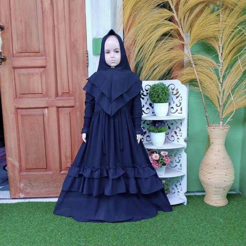 COD☑️PAKAIAN GAMIS ANAK HIJAB/MATT MOSCREPE FULL/3SIZE 3-5THN_6-8THN_9-11THN/GAMIS ANAK SYARI ESTY  KIDS/PAKAIAN ANAK MUSLIM TERBARU/GOOD QUALITY