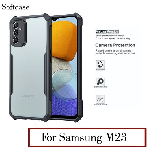 case samsung m23 5g shockproof transparant hard back soft slim cover anti crackcase samsung m23 5g s
