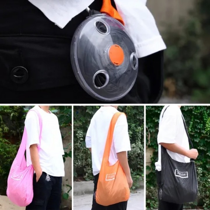 Portable Retracable Shopping Reusable Tote Bags with Carabiner