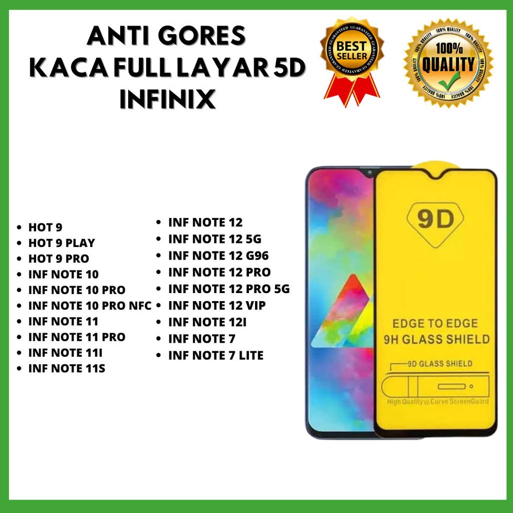 TEMPERED GLASS 5D - INFINIX HOT 9-HOT 9 PLAY-HOT 9 PRO-NOTE 10-NOTE 10 PRO-NOTE 10 PRO NFC-NOTE 11-NOTE 11 PRO-NOTE 11I-NOTE 11S-NOTE 12-NOTE 12 5G-NOTE G96-NOTE 12 PRO-NOTE 12 PRO 5G-NOTE 12 VIP-NOTE 12I-NOTE 7-NOTE 7 LITE (HOKKY)