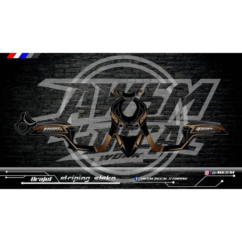 decal scoopy 2021 hitam terbaru