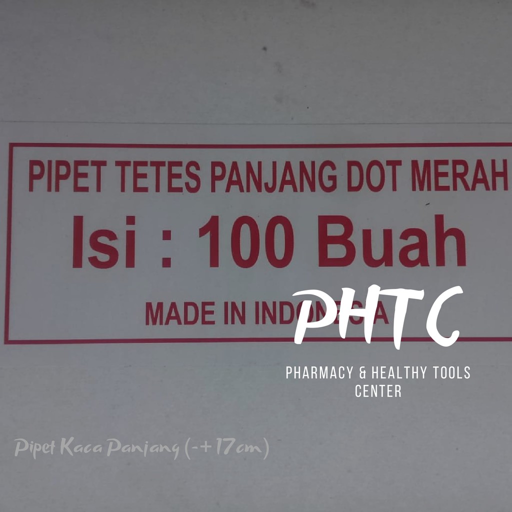 PIPET KACA PANJANG DOT MERAH/KUNING 1 BOX ISI 100PCS