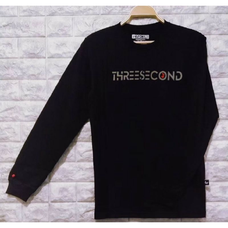 KAOS PRIA THREESECOND /KAOS PRIA TANGAN PANJANG/KAOS PRIA LENGAN PANJANG/KAOS TANGAN PANJANG PRIA/KA