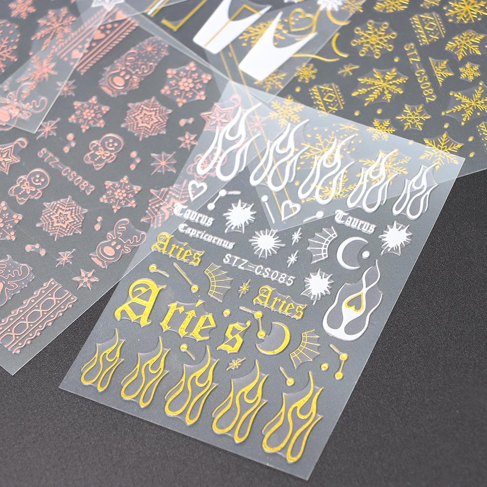 Solighter Stiker Kuku 3D Tahun Baru Api Xmas Kartun