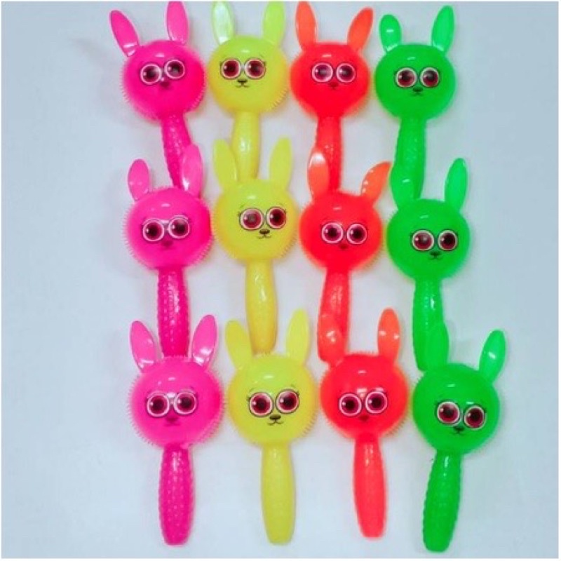 Rubber Stick Toy Mainan Bayi &amp; Anak Kelinci LED Hand Stick Bunyi Suara