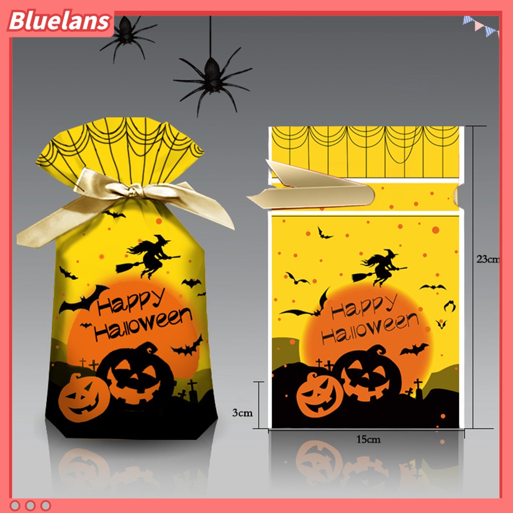 50 Pcs Tas Permen Multifungsi Motif Labu Halloween