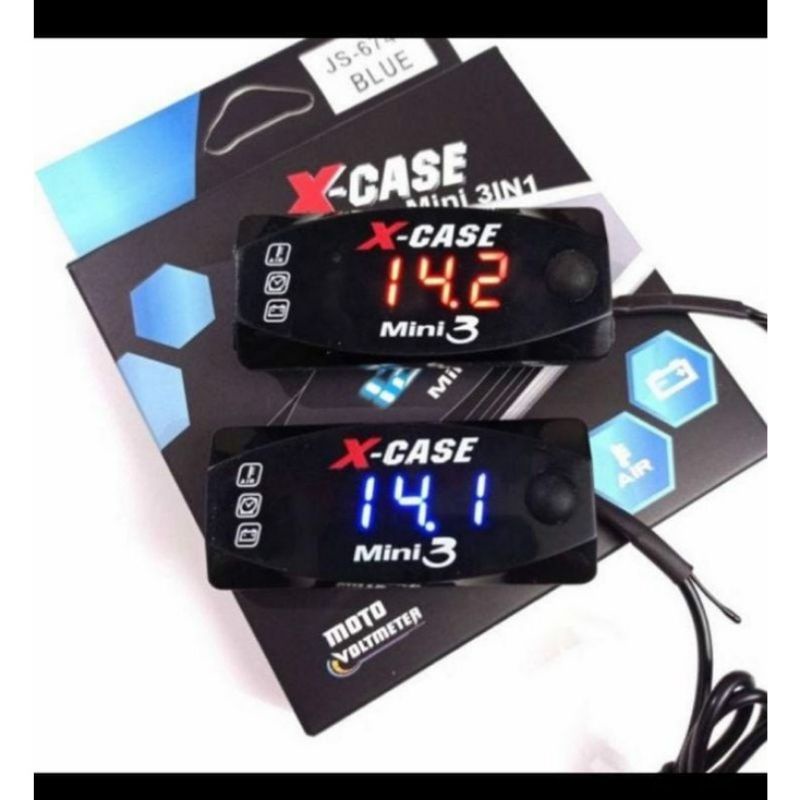 Voltmeter Aki 3 in 1 Jam Aki Suhu Digital 2 In 1 Waterproof