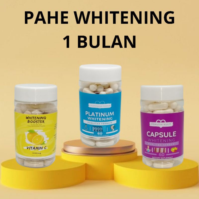 PAKET WHITENING 1 BULAN PEMUTIH KULIT | PEMUTIH WAJAH | PEMUTIH BADAN | KAPSUL WHITENING