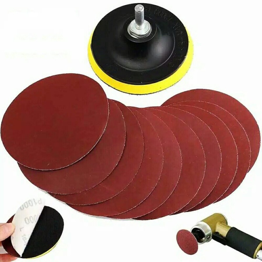 Amplas Tempel Bulat No.220 Velcro poles asah penghalus Sanding Disc Mata Gerinda