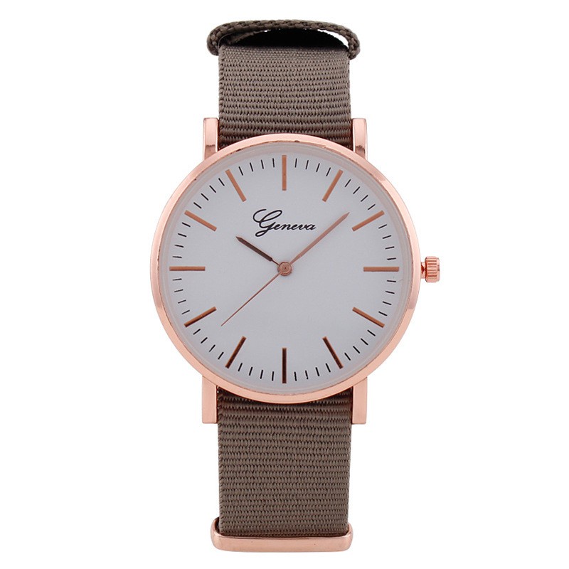 ✅COD Jam Tangan GEVENA TALI CANVAS - Quartz Fashion Wanita Casual Wrist Watch-Coklat