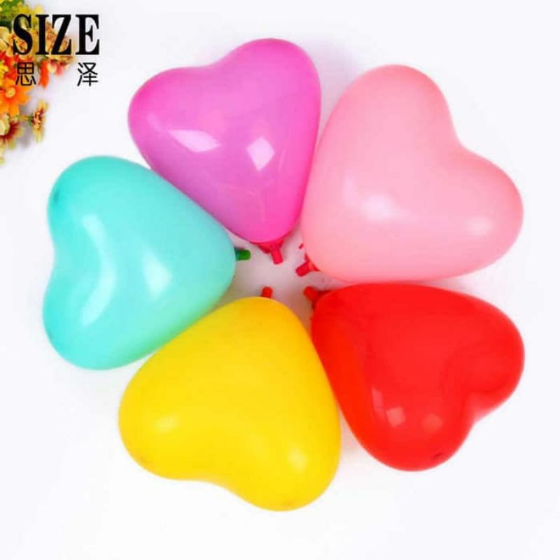 balon latex isi 5pcs/ balon latex bentuk hati/ balon latex murah/ balon latex lucu/ balon latex