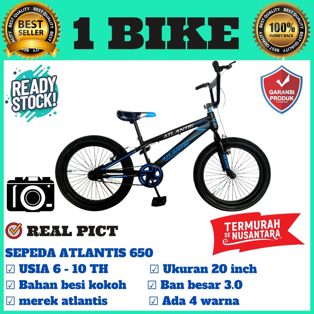 Sepeda anak 20 BMX Atlantis at 650 X cyclon ban besar dan kecil