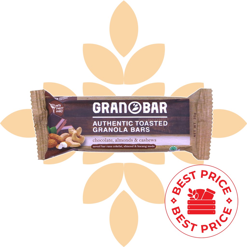 GRANOLA CREATION BAR - CHOCOLATE, ALMONDS, CHASEWS 35 GR (1PCS)