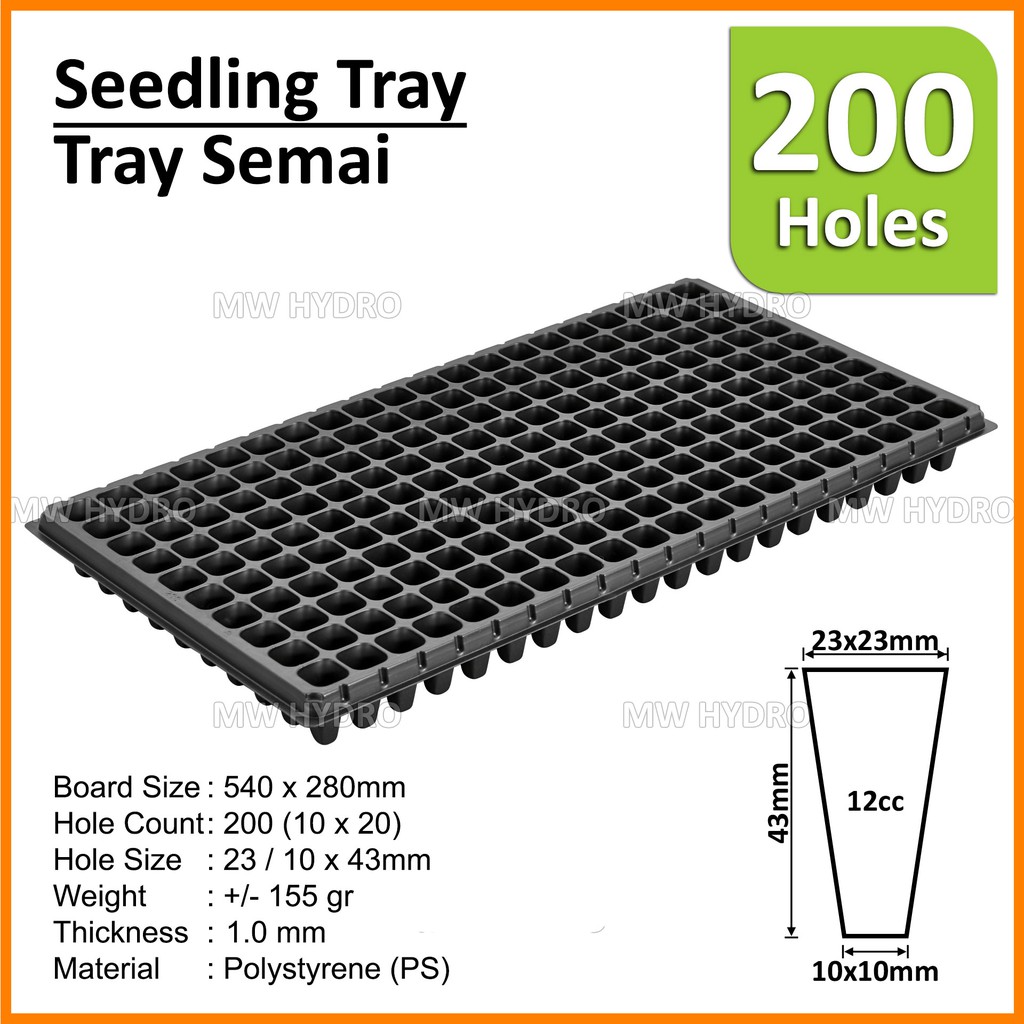 5 pcs - Tray Semai / Seedling Tray - 200 lubang